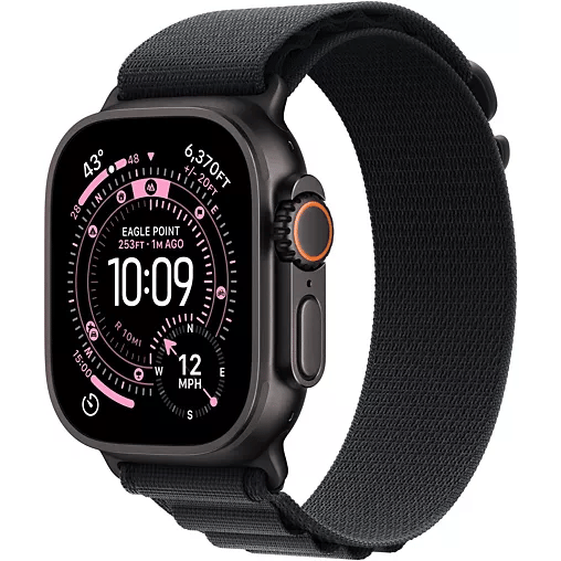 Watch Ultra 3 (2025) GPS + Cellular Boitier de 49mm en Titane Noir avec Boucle Alpine, Noir - M - Très bon état Très bon état Apple reconditionné disponible sur Pixmania