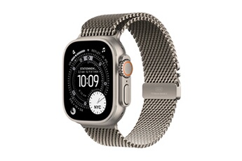 Watch Ultra 3 GPS + Cellular 49mm Boitier en Titane Naturel avec Bracelet Milanais Titane Naturel - Medium Très bon état Apple reconditionné disponible sur Darty