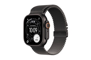 Watch Ultra 3 GPS + Cellular 49mm Boitier en Titane Noir avec Bracelet Milanais Titane Noir - Large Très bon état Apple reconditionné disponible sur Darty | Dero