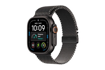 Watch Ultra 4 GPS + Cellular 49 mm Boîtier en titane Noir avec Boucle milanaise en titane Noir - L Très bon état Apple reconditionné disponible sur Darty