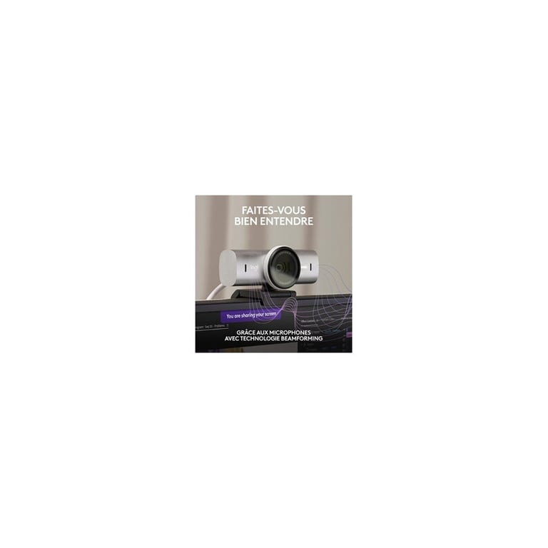 Webcam Logitech MX Brio de collaboration et streaming 4K Ultra HD, 1080p a 60 IPS, 2 micros avec reduction de bruit, USB C, cac - Excellent état Parfait état Logitech reconditionné photo 2 | Dero