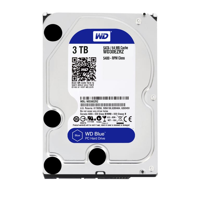 Western Digital Blue disque dur 3 To 5400 tr/min 64 Mo 3.5  Série ATA III - Excellent état Parfait état Western Digital reconditionné photo 2 | Dero