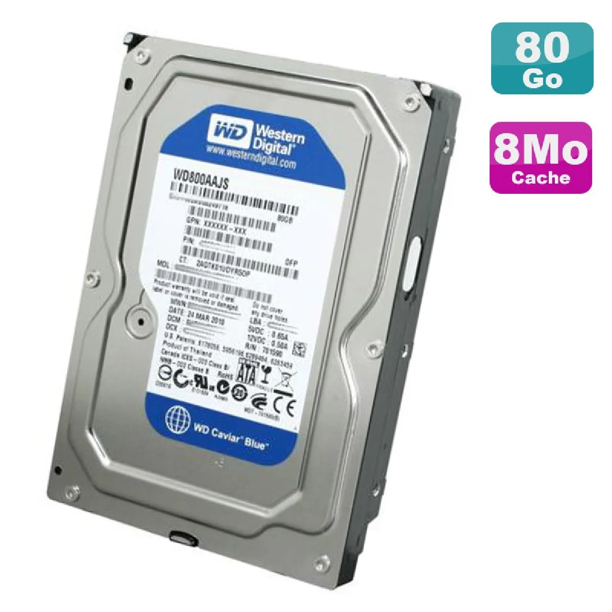 Acheter Western digital Caviar Blue WD800AAJS-60M0A0 80Go 3.5"" État correct - 14,95 € Western digital Caviar Blue WD800AAJS-60M0A0 80Go 3.5"" État correct Western Digital reconditionné disponible sur Rue du Commerce Seconde Vie