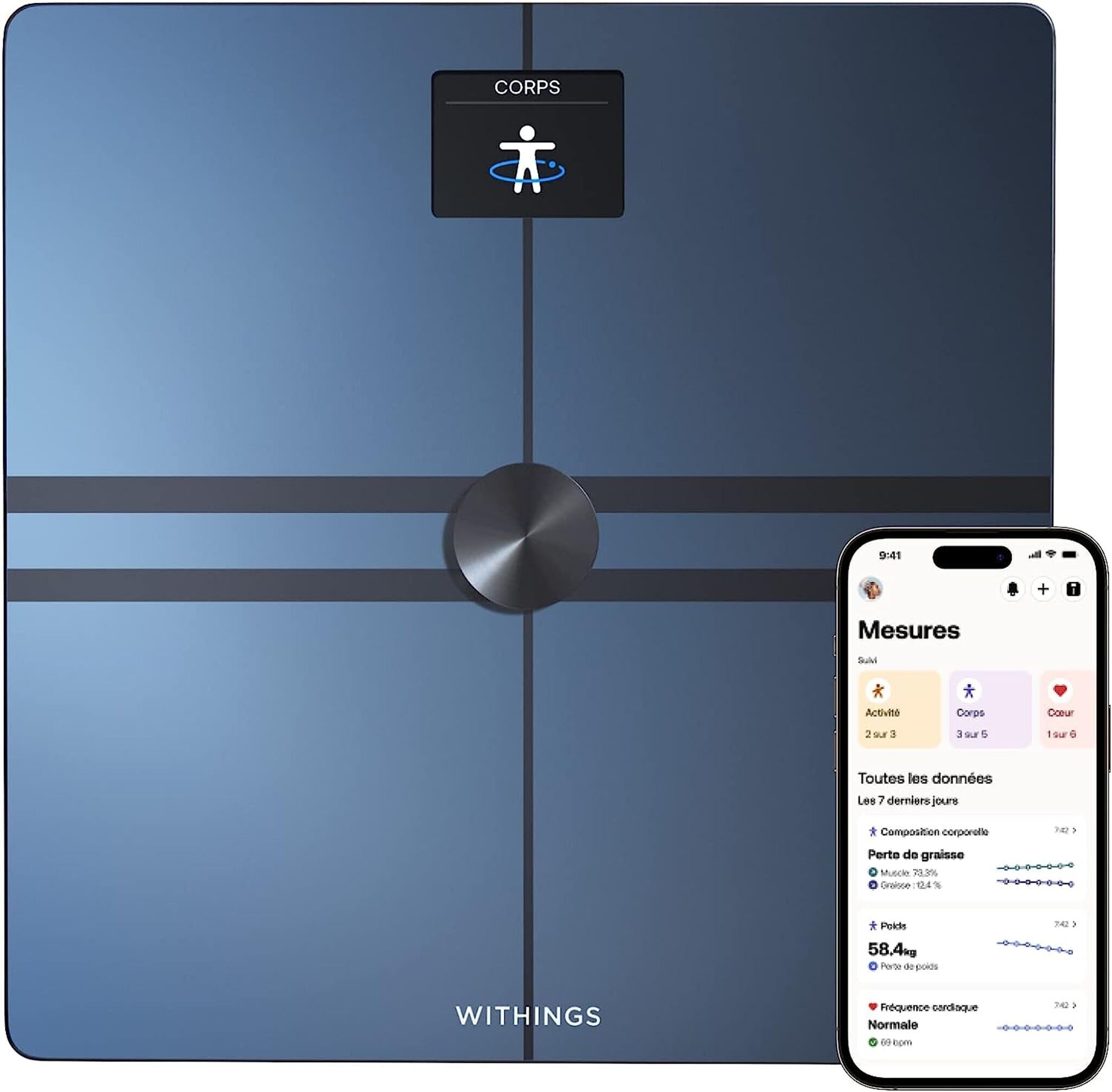 Withings Body Comp Balance d'analyse corporelle noir Très bon état Withings reconditionné disponible sur Refurbed | Dero