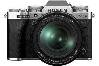 X-T5 SILVER + XF 16-80MM F/4 R OIS WR Bon état Fujifilm reconditionné disponible sur Darty
