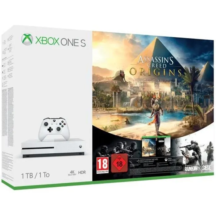 Xbox One S 1 To Assassins Creed Origins + Rainbow Six : Siege Reconditionné - 319,00 € Xbox One S 1 To Assassins Creed Origins + Rainbow Six : Siege Reconditionné Microsoft reconditionné disponible sur Cdiscount Seconde Vie