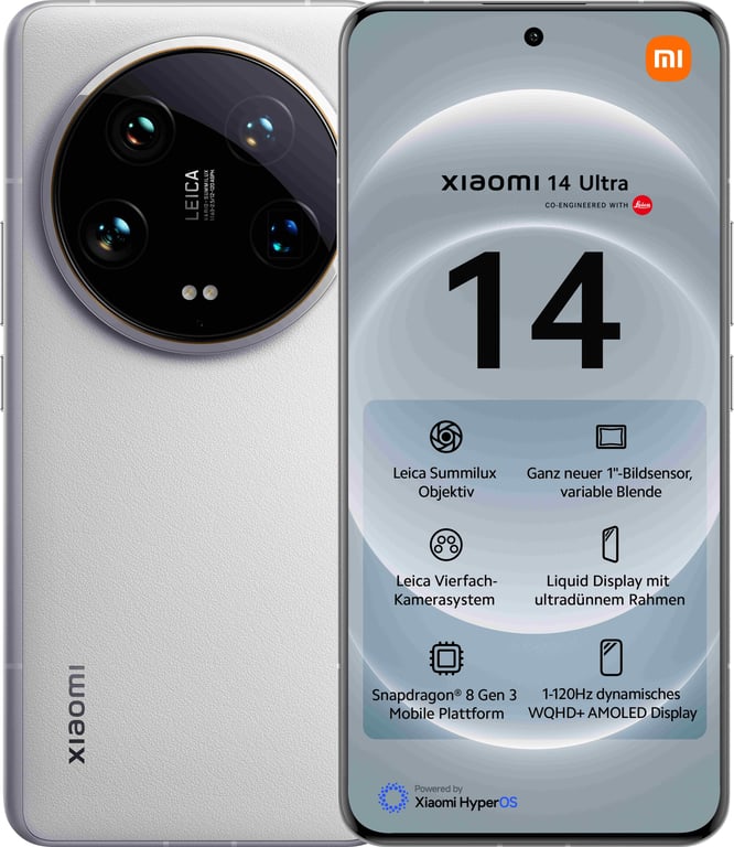 Xiaomi 14 Ultra (5G) 512 Go, Blanc, Débloqué - Très bon état Très bon état - 480,00 € Xiaomi 14 Ultra (5G) 512 Go, Blanc, Débloqué - Très bon état Très bon état Xiaomi reconditionné disponible sur Pixmania