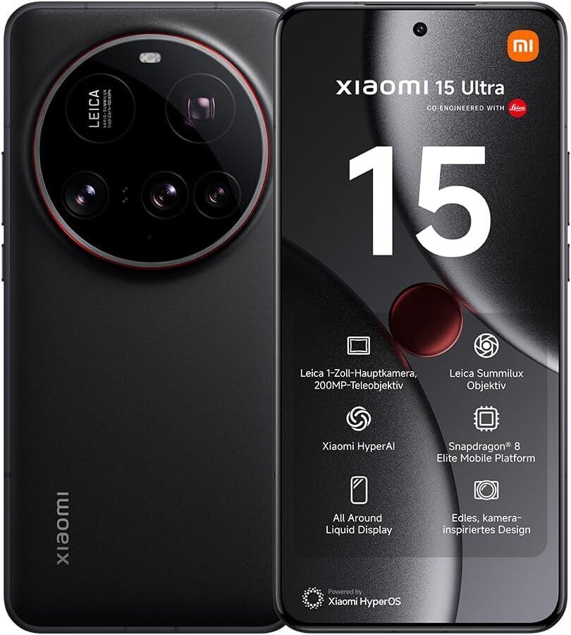 Xiaomi 15 Ultra 16 GB 512 GB Dual-SIM noir Parfait état Xiaomi reconditionné disponible sur Refurbed