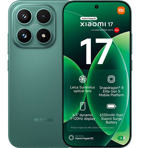 Xiaomi 17 - 5G smartphone - double SIM - RAM 12 Go / Mémoire interne 256 Go - écran OLED - 6.3" - 2656 x 1220 pixels (120 Hz) - 3 x caméras arrière 50 MP, 50 MP, 50 MP - front camera 50 MP - venture green État correct Xiaomi reconditionné disponible sur Fnac