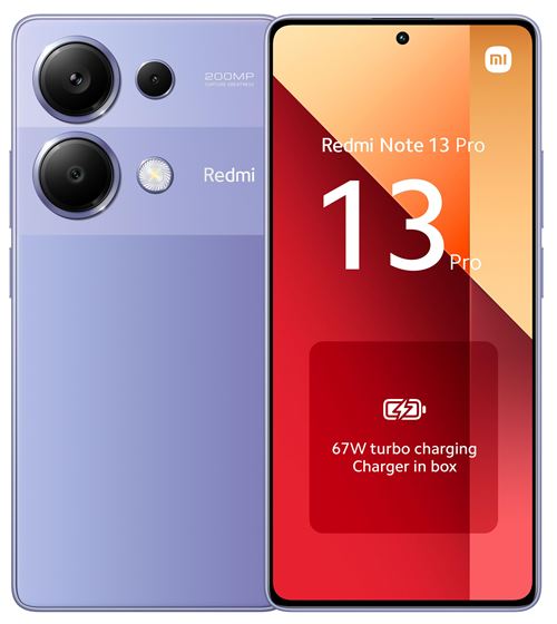 XIAOMI REDMI NOTE 13 PRO 4G 8GB RAM 256GB ROM- LAVENDER PUR État correct Xiaomi reconditionné disponible sur Fnac