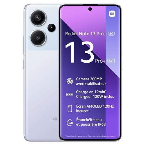 Xiaomi Redmi Note 13 Pro+ 5G 8 Go 256 Go Violet État correct reconditionné disponible sur Fnac
