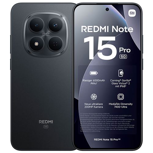 Xiaomi Redmi Note 15 Pro 5G 512Go/12Go Dual SIM Noir État correct - 269,00 € Xiaomi Redmi Note 15 Pro 5G 512Go/12Go Dual SIM Noir État correct reconditionné disponible sur Fnac