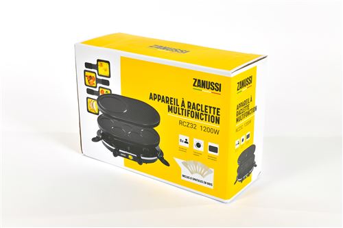 Zanussi - RCZ32 - Appareil à raclette multifonctions - 3 in 1 Raclette, grill et crêpière - 8 personnes - Noir État correct N/A reconditionné disponible sur Fnac